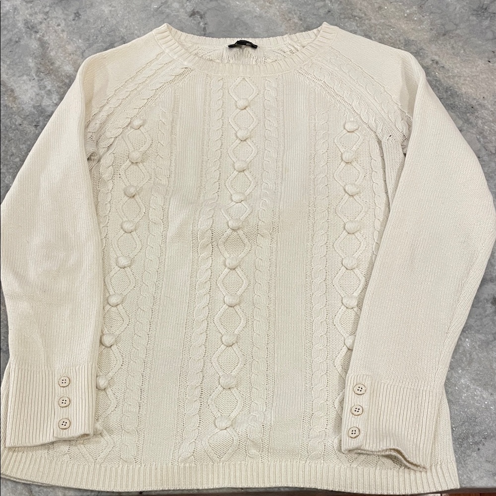 Talbots Cream Cable Knit Sweater